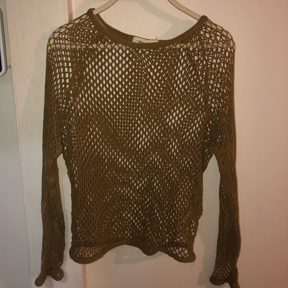 Urban Outfitters Fish Net Long Sleeve Top